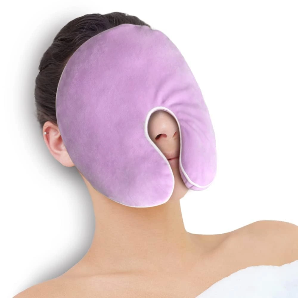 Face Heating Mask, Moist Heat for Sinus & Migraine, Purple